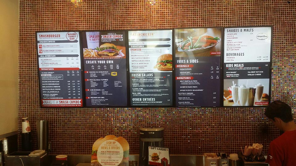 Restaurant menu display